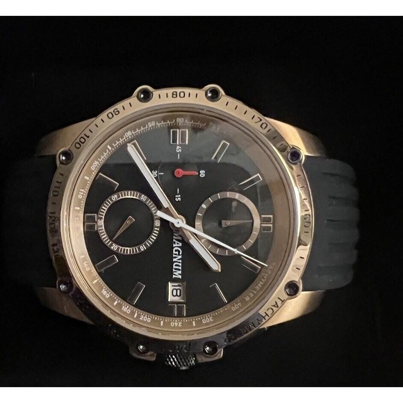 MAGNUM GOLD BROWN STAINLESS STEEL AND SILICONE CHRONOGRAPH WATCH MA3356855 - Picture 4 of 9